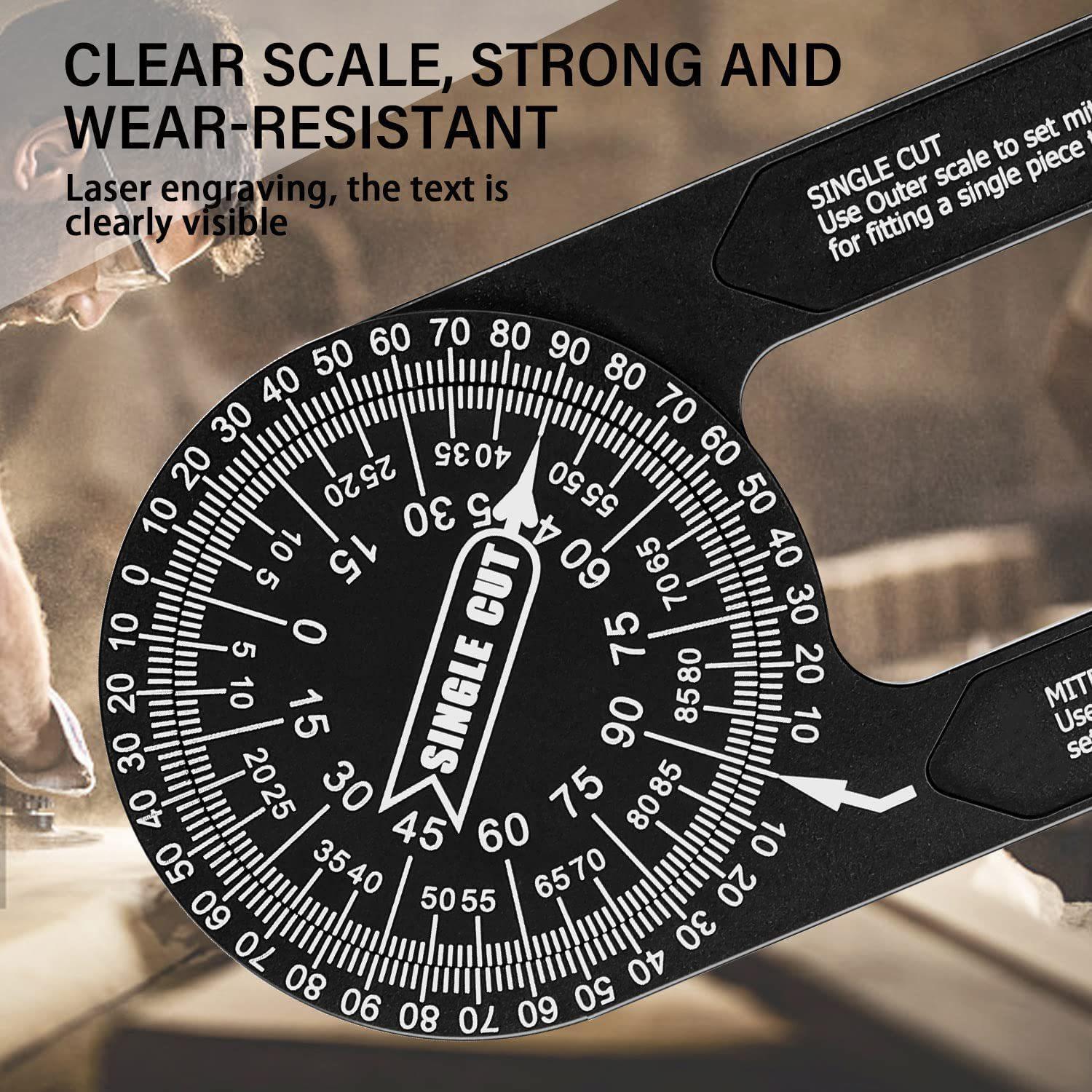 Pro-Grade 360° Miter Saw Protractor – High-Precision Angle Finder for Carpenters, Plumbers & Building Trades