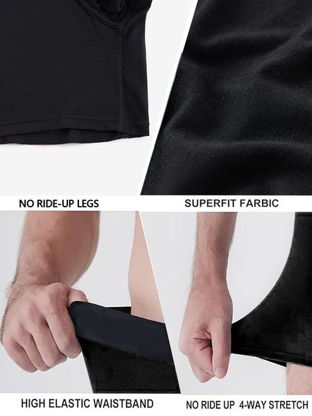 8-Pack Men's Bamboo Fiber Boxer Briefs, Long Leg Anti-Chafe Soft Stretch Underwear with Fly Design, Breathable Comfortable Daily Wear