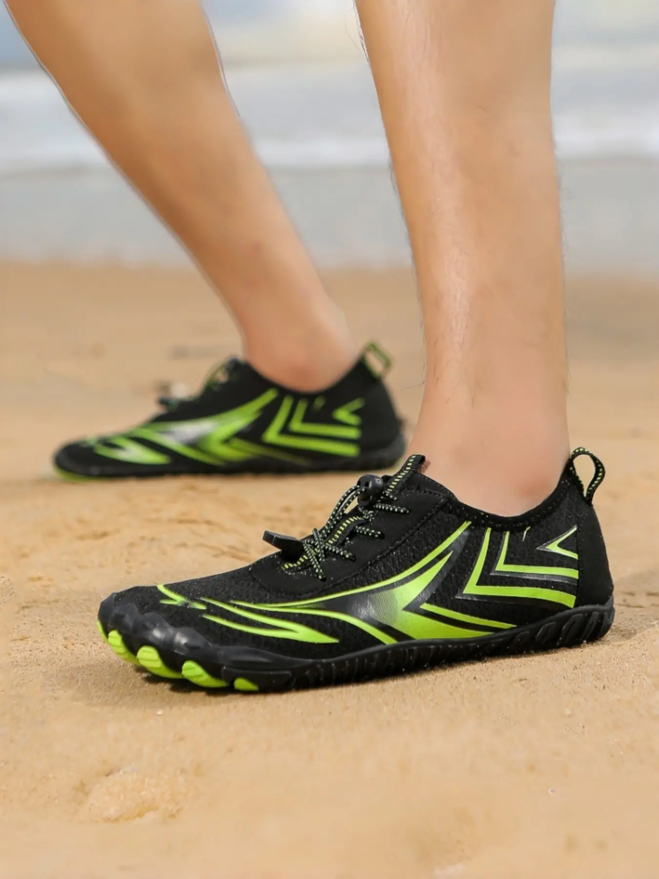 New Men's Outdoor Five-Finger Water Shoes, Soft Sole Beach Shoes, Lightweight Quick-Dry Hiking Shoes, Sporty Water Shoes, Surfing Snorkeling Swimming Fitness