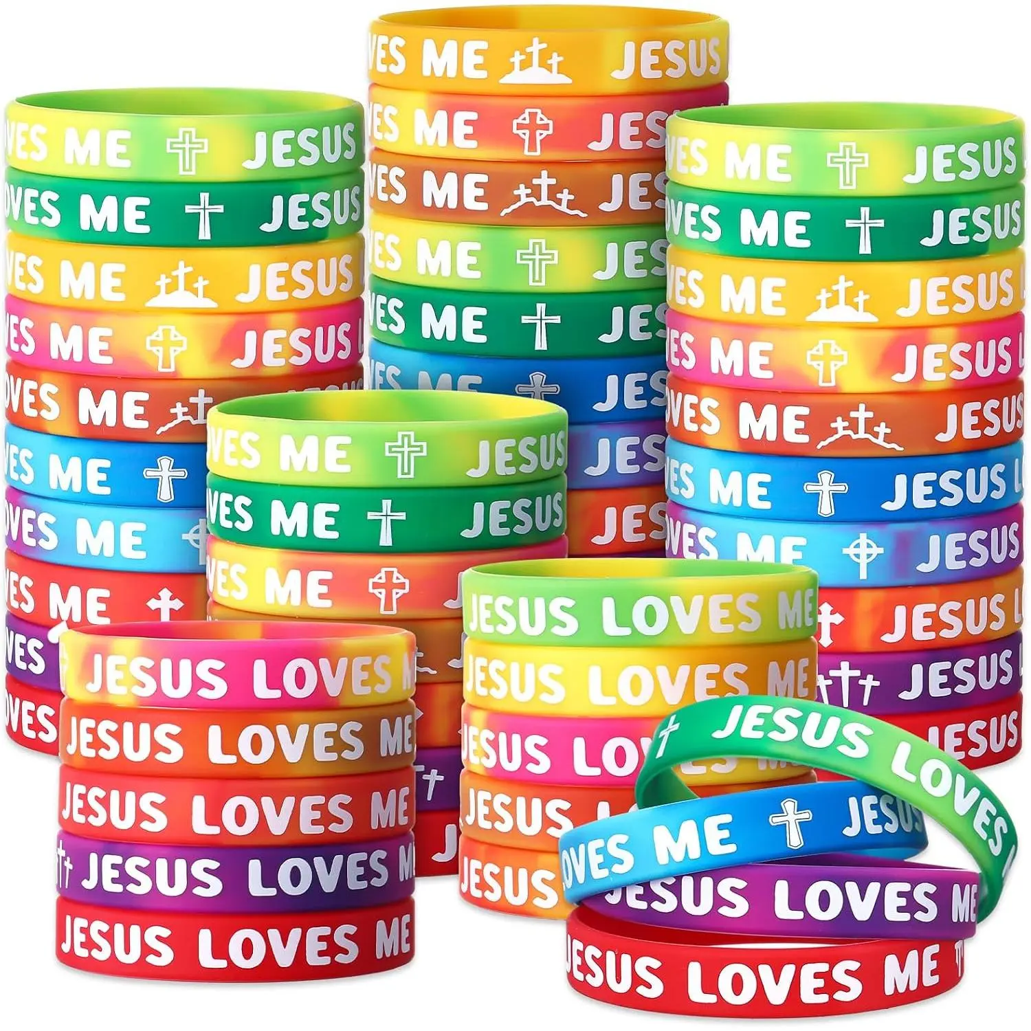 30 count  Loves Me Wristbands Bulk 10 Styles Illumination Themed Party Favors Religious Bracelets Christian   Wristbands  for Vbs 2026  School Church Group