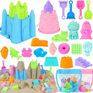 Beach Toys, Creative Sand Toys for Kids Boys and Girls, Sand Castle Building Kit with Stack Castle Buckets, Tools, Mesh Bags, Character Molds for Role Play, Outdoor Toys for Toddlers Kids Ages 3-10fidget toys
