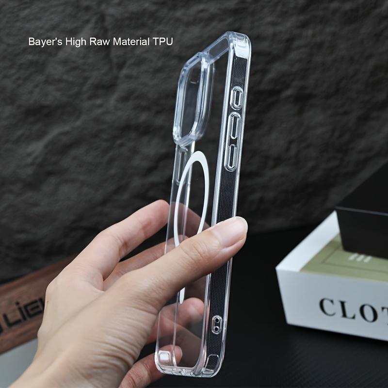Transparent Magnetic Acrylic Phone Case for Iphone17/16/15/14/13/12,Compatible with Magsafe, Offering Shockproof Protection, Classic Hybrid Design.Anti-fall Decorative Phone Protector Cover, Shockproof Phone Protective Case Transparent Magnetic Acrylic Phone Case for Iphone17/16/15/14/13/12,Compatible with Magsafe, Offering Shockproof Protection, Classic Hybrid Design.Anti-fall Decorative Phone Protector Cover, Shockproof Phone Protective Case
