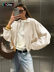 Women's Faux Suede Pilot Jacket Coat Outerwear with Pockets, Casual Loose Fit Y2K Style, All Season Fashion Essential for Trendy Streetwear Lovers