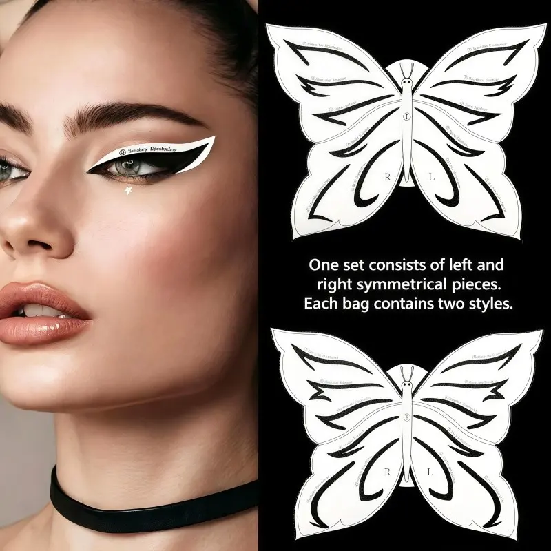 Butterfly Wing Eyeliner & Eyeshadow Sticker, Non-Woven Fabric Stencils, Symmetric Cat Eye Template, Beginner-Friendly Makeup Aid