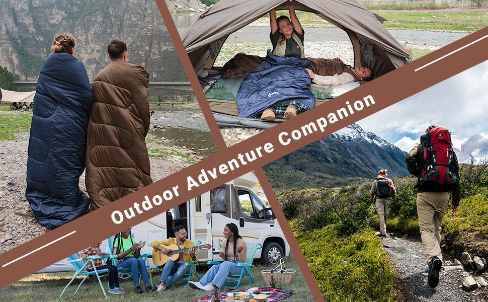 KingCamp Sleeping Bag for Adults, Cold Weather & Warm XL Big and Tall Flannel Sleeping Bags with Compression Sack Portable Waterproof Essentials Gear Accessories for Outdoor Camping