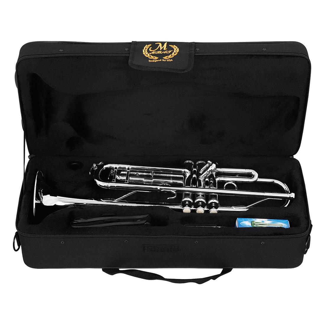 Bb Trumpet, 1 Count Bb Trumpet with Double Pole Support, Brass Wind Instrument, Professional Musical Instrument for Beginner Adult Students
