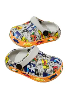 Boys' Spring Summer Lightweight Soft Sole Cartoon Underwater World Graffiti Print Casual Versatile Toe Protector Beach Sandals