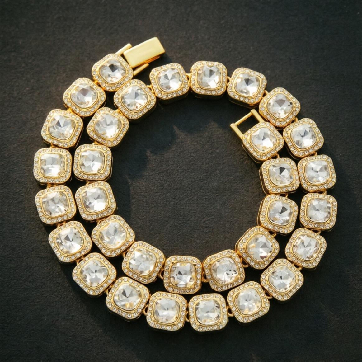 13MM Tennis Chain Necklace For Men Large Particles Moissanite Hip Hop Style Jewelry Accessories Luxury Iced Out Male Gift