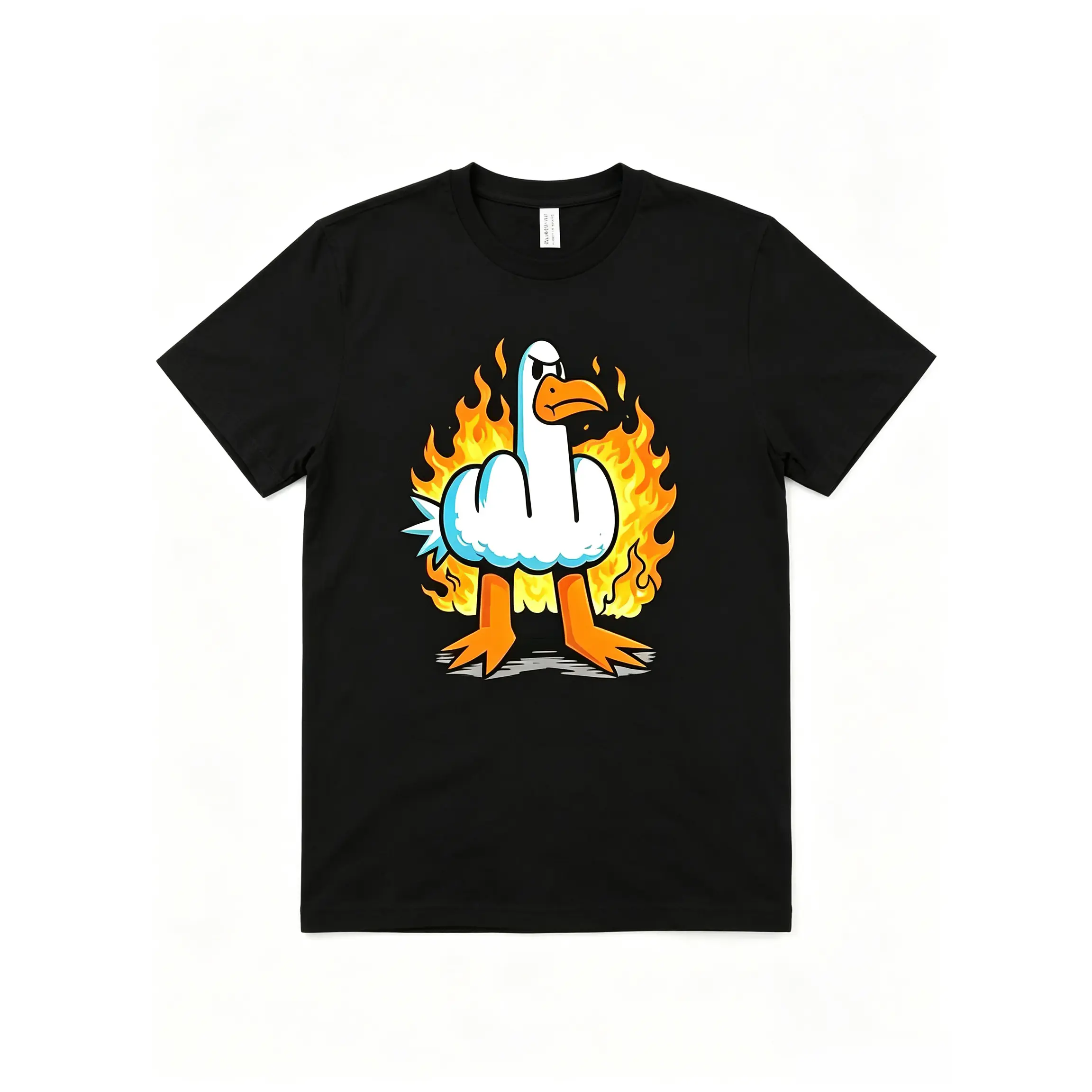 Mens Funny T-Shirt Rude Seagull Design Regular Fit  Cotton Tee