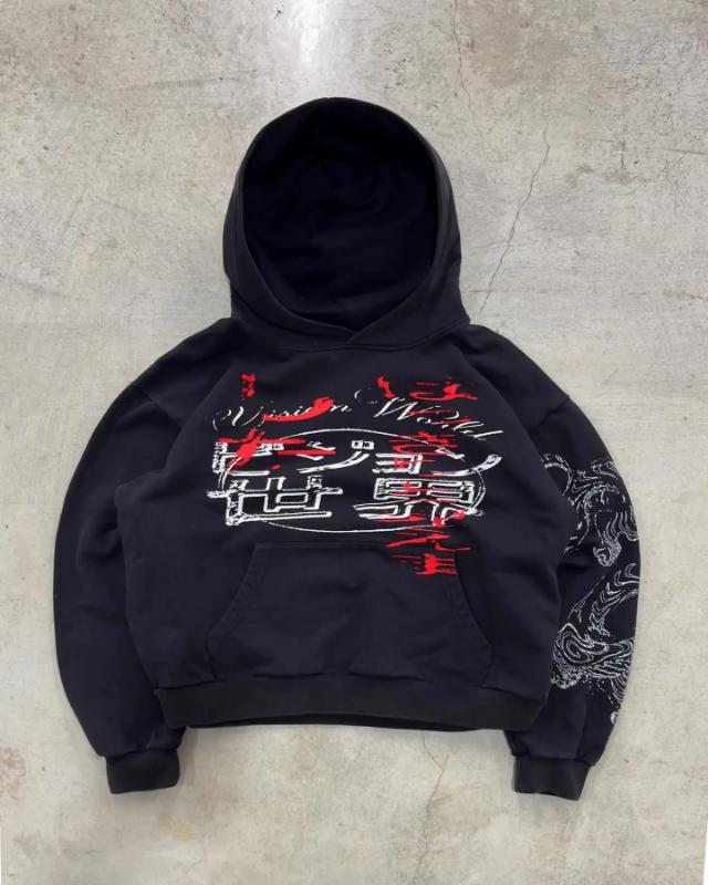 Kyn Apparel Casual Sky Print Hoodies  Grunge  Sweatshirt Tops Hip Hop Goth Y2k  Hoodie