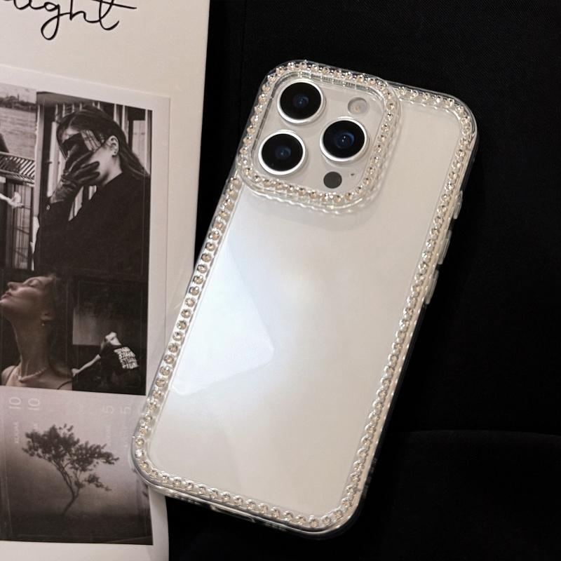 Rhinestone Frame Glitter Transparent Case for iPhone17, 16, 15 ,14Pro Max, Soft Cover for iPhone 13,12,11 Pro – Elegant Luxury Design, Perfect Gift for Birthdays or Holidays – Ideal for Yourself, Family, and Friends