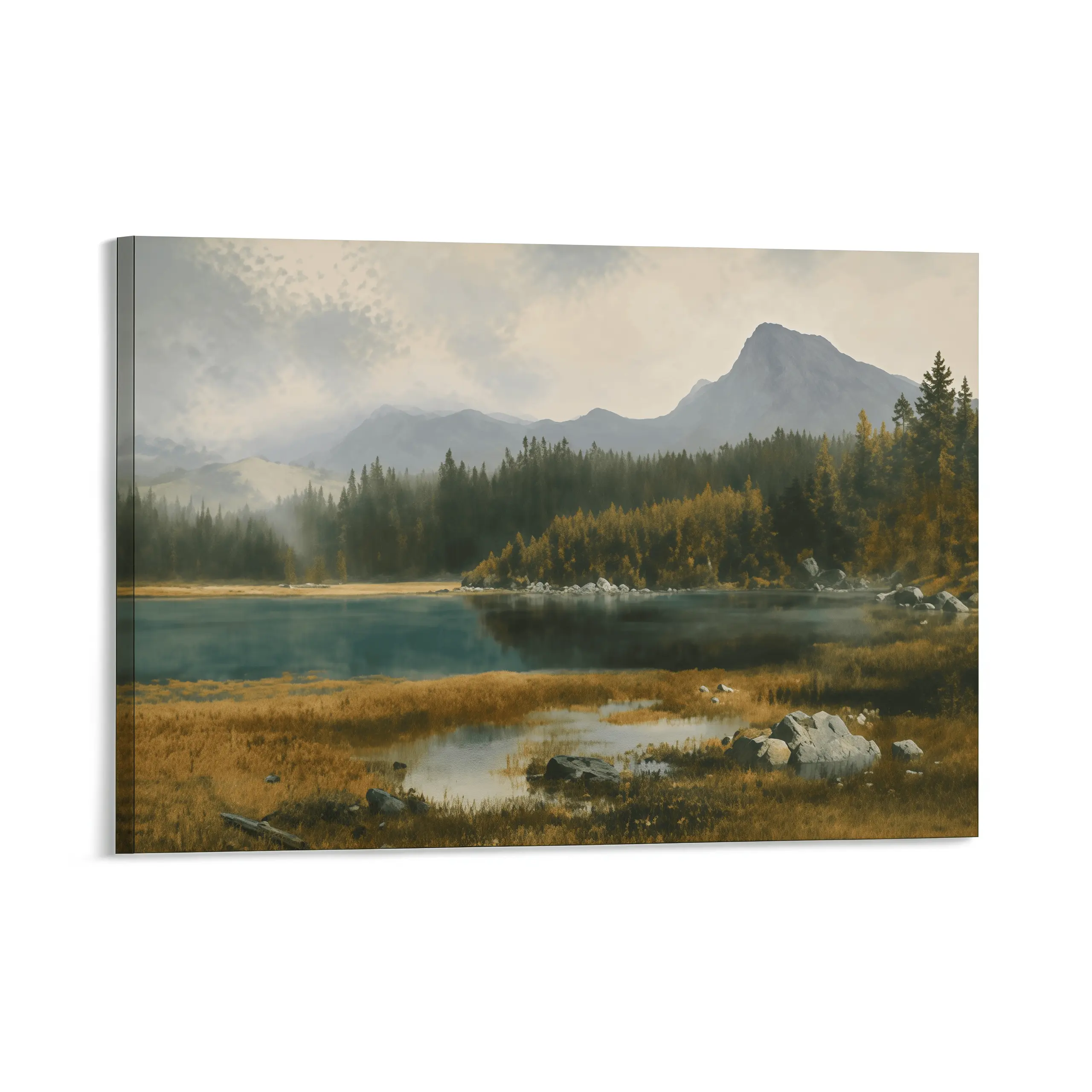 Horizontal Landscape Mountain Wall Art, Framed Nature Scenery Print, Rustic Modern Home Decor, Living Room Bedroom Office Wall Decoration |   Mountain Landscape Wall Art, Nature Canvas Print, Cabin Decor, Modern Farmhouse Decor, Rustic Home Decor,