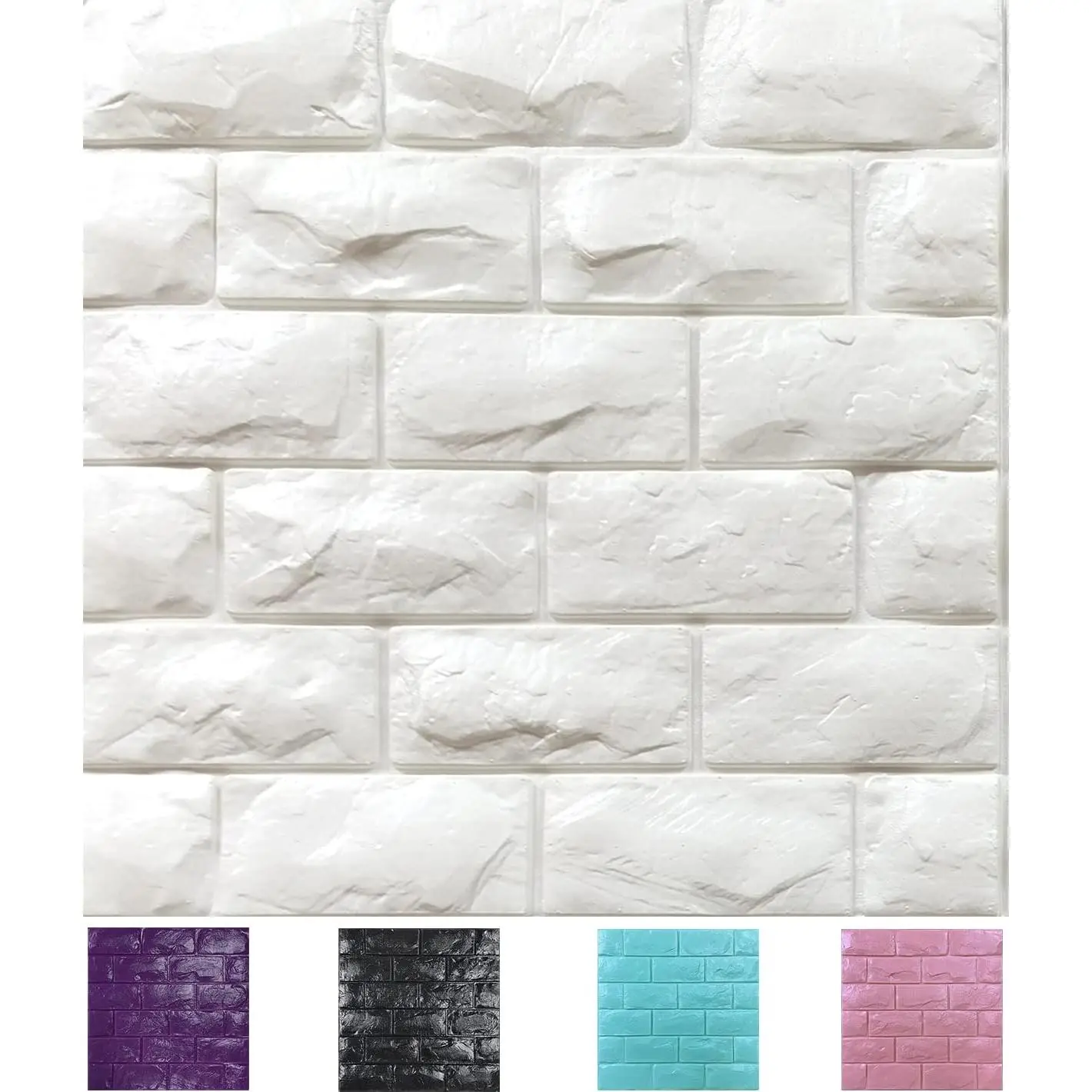 11 count  Wall Panels Peel and Stick Faux Brick Wallpaper White Self Adhesive  Brick Paneling Faux Stone Wall Panels (11PCS, White)