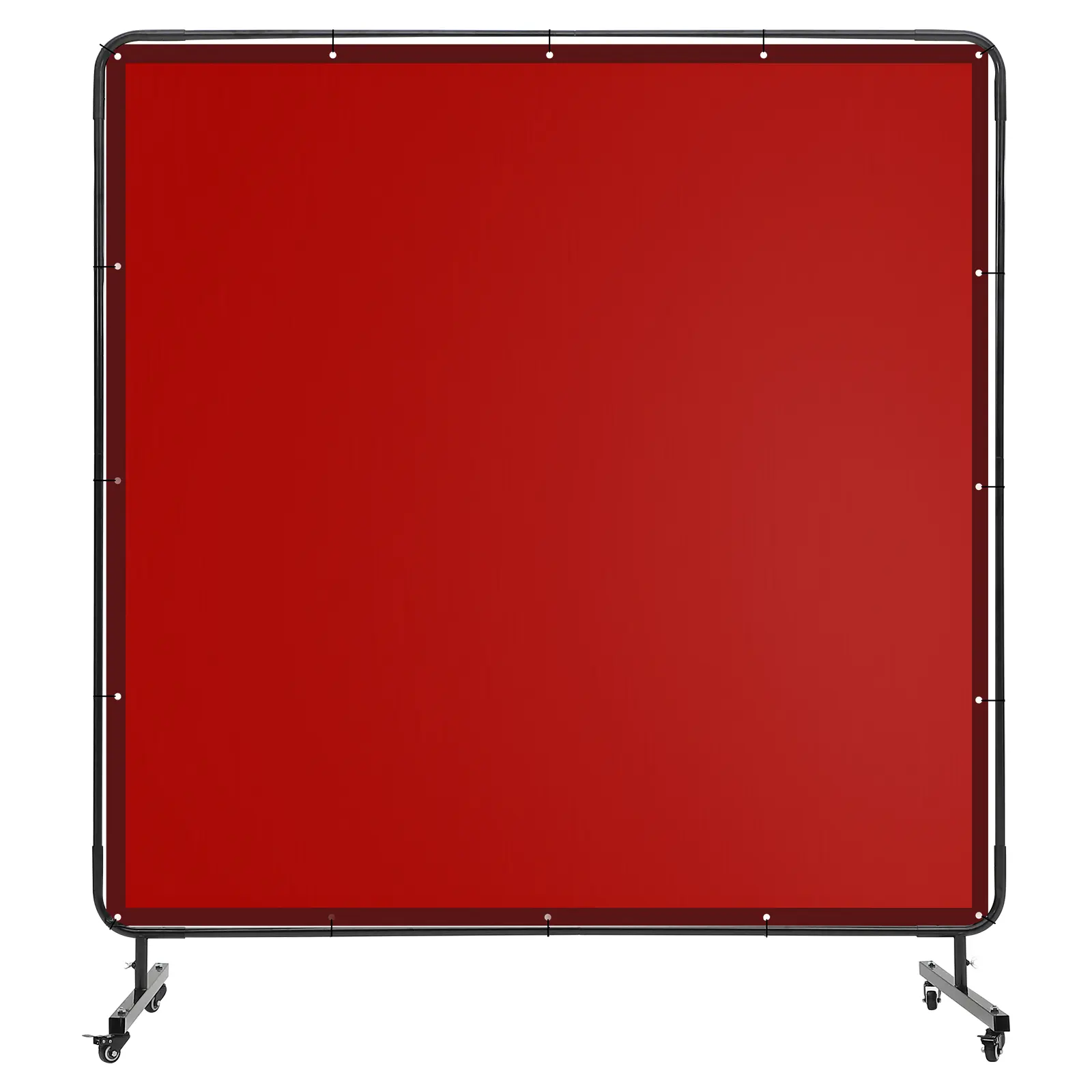 Flame-Resistant Vinyl Welding Screen,Flame-Resistant Vinyl Welding Screen with Frame – Transparent Red Safety Curtain – UV Protection – Mobile Shield with Lockable Swivel Casters – Size: 6.5x6ft – Color: Red