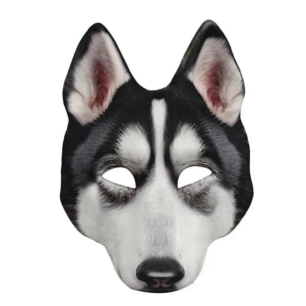 Creative Wolf Halloween Werewolf Mask Husky Cosplay Tiger EVA Mask Party Props Elastic Strapy Animal Half Face Mask Unisex