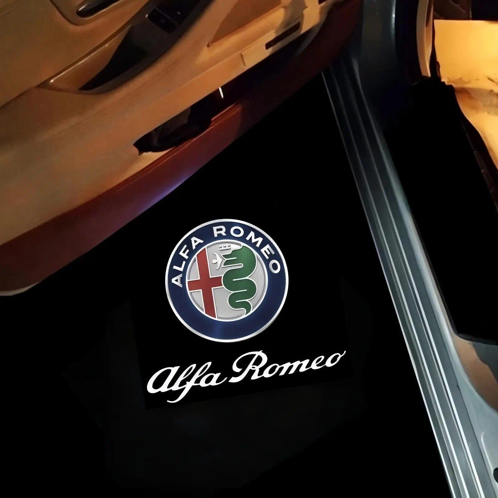 2X LED Car Welcome Logo Light Door Projector Light For Alfa Romeo Giulia 952 Tonale Mito Stelvio 949 Spider 159 166 GT Giulietta