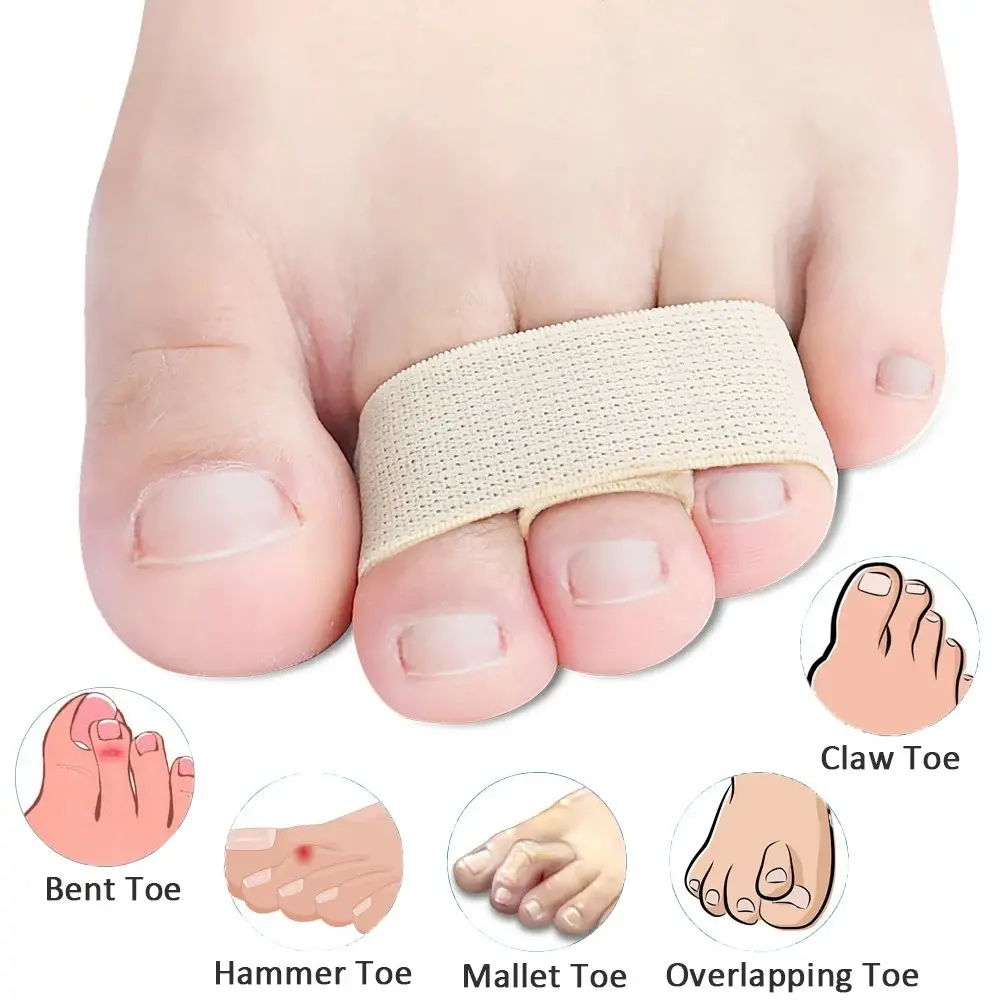 2Pcs Hammer Toe Straightener Toe Corrector Toe Splints Bandages for Broken Bent Overlapping and Hammer Toes Protector
