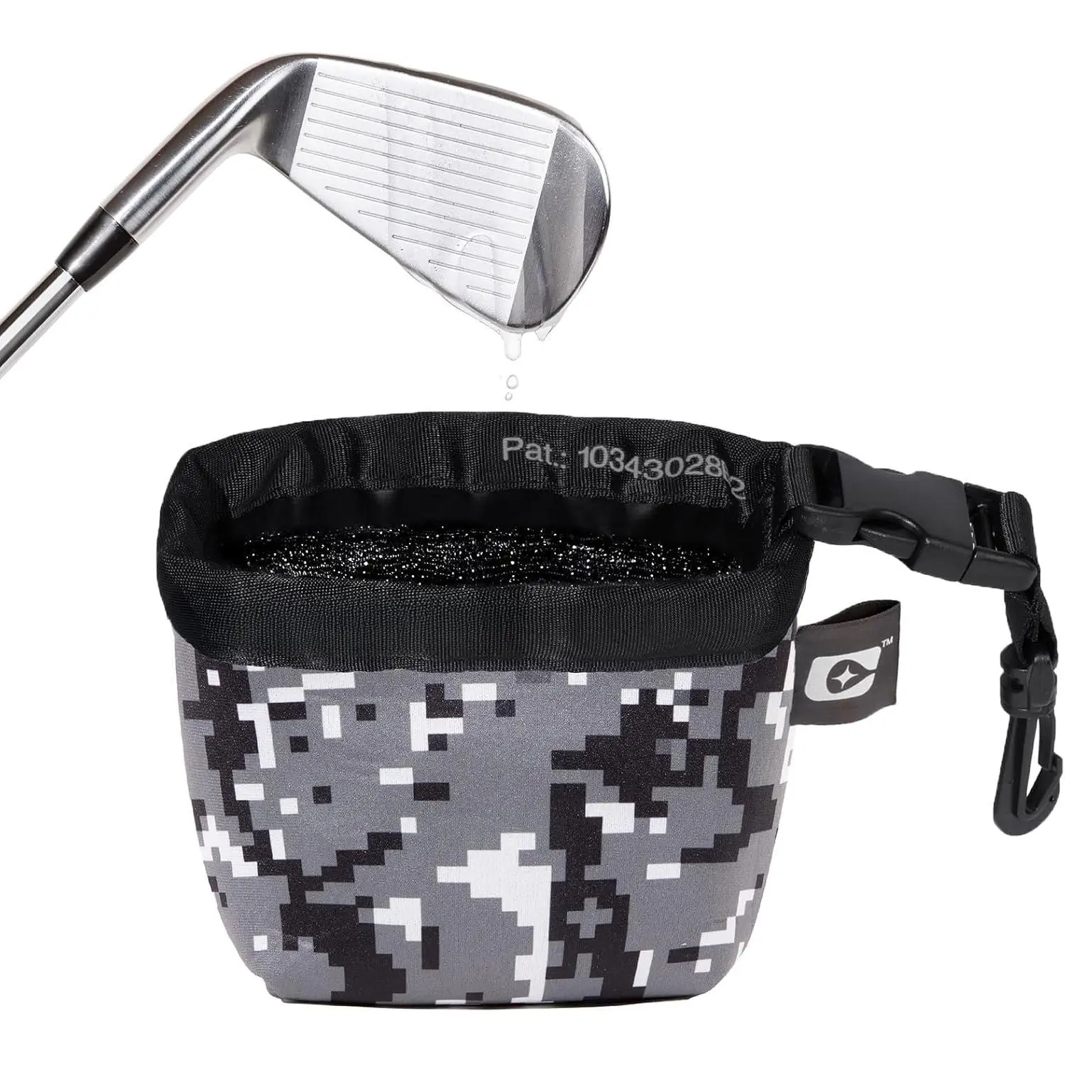 Golf  and Golf Ball Cleaning Bag,  Clean  Technology Liner, Detachable Clip, Machine Washable, Cleans  Grooves, Dry Exterior (Neoprene or Microfiber Option )