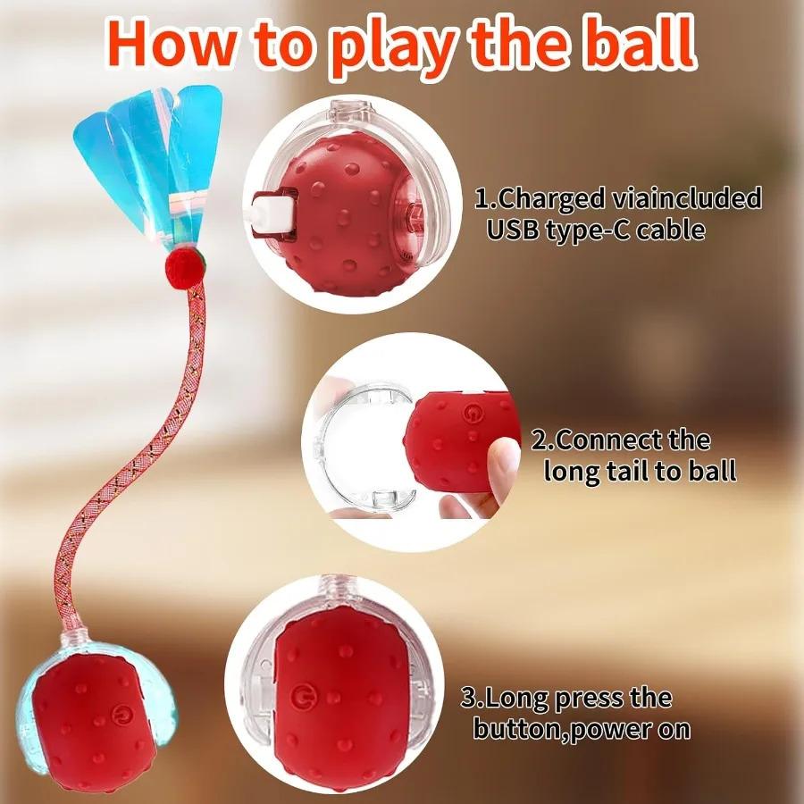 Interactive Cat Toy Ball with Bird Chirping Super Drive Cat Rolling Balls Motion Activated Sensor Pet Kittens Teaser Game Toys