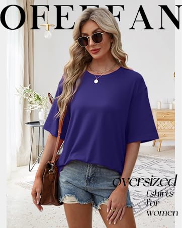 OFEEFAN Summer Tops for Women 2025 Short Sleeve Shirts Dressy Casual Crew Neck Tshirts Fashion Oversized Oversized Womenswear Crewneck SpringStatements OFEEFAN Summer Tops for Women 2025 Short Sleeve Shirts Dressy Casual Crew Neck Tshirts Fashion Oversized Oversized Womenswear Crewneck SpringStatements