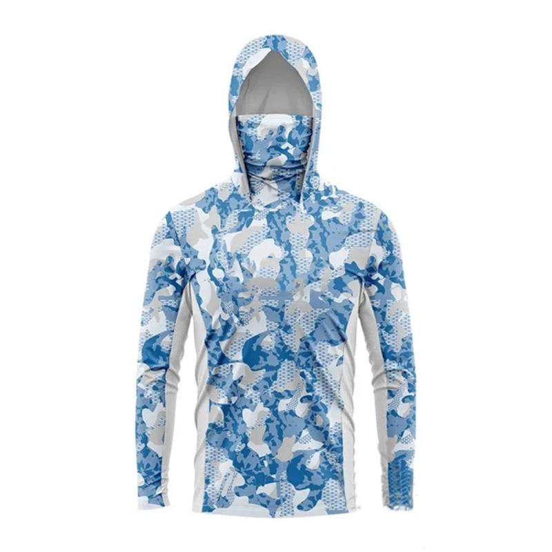 Sun Protection Clothing Men Women Fishing Hoodie Sun Protection Rash Guard Cycling Jacket Shirt Cover Mountaineering Face Collar Coat Tech Fleece Activewear