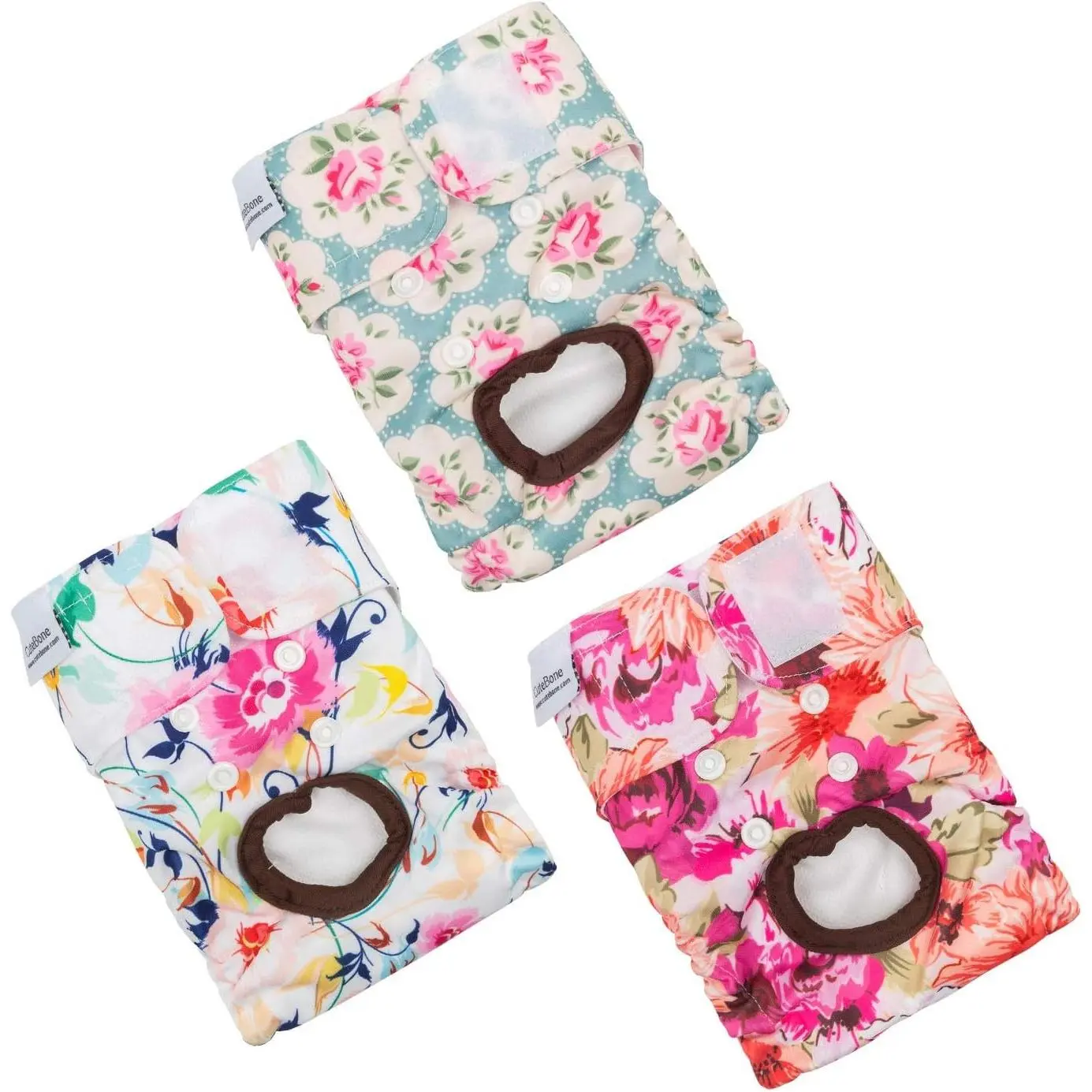 Dog Diapers Female Washable Small Medium Large 3 Pack Reusable Doggie Diapers Puppy Period Pants for Doggy Heat Cycle Peeing