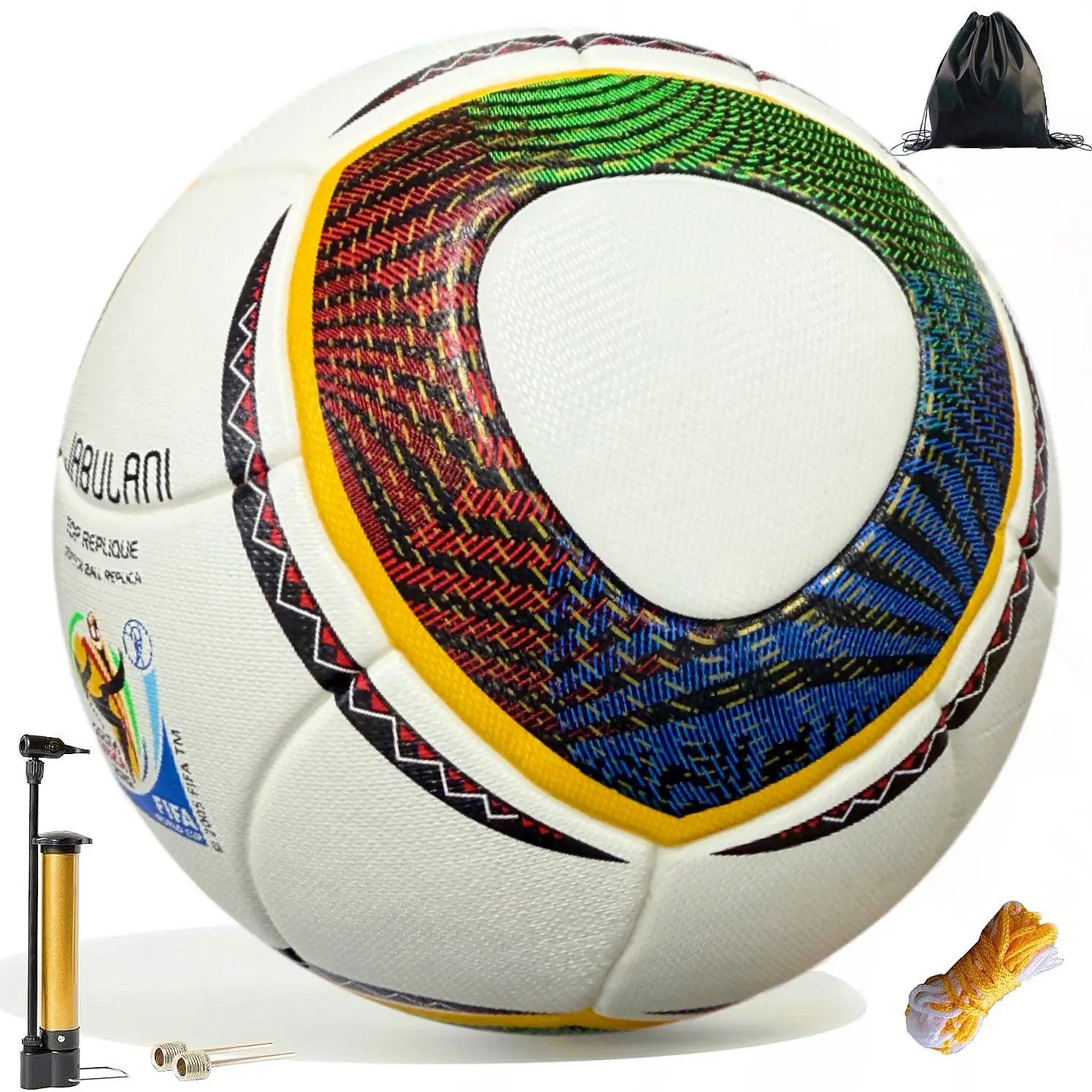 Official Size 5 Leather Soccer Ball, Football, Durable Soft PU Material, Ideal for Youth & Adult Competitions, Includes Net Bag & Pump Accessories