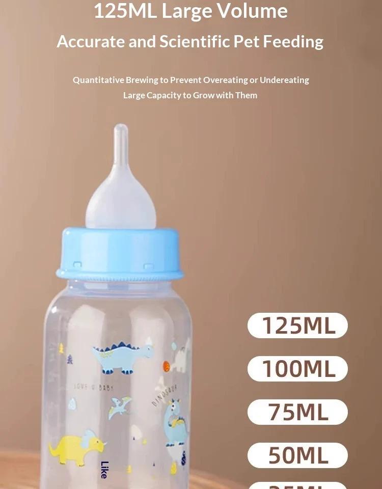 OEM Baby Bottle for Newborn Kittens & Puppies PP Food Grade Silicone Feeder with Cartoon Animal Print Nipple Cat Supplies OEM Baby Bottle for Newborn Kittens & Puppies PP Food Grade Silicone Feeder with Cartoon Animal Print Nipple Cat Supplies