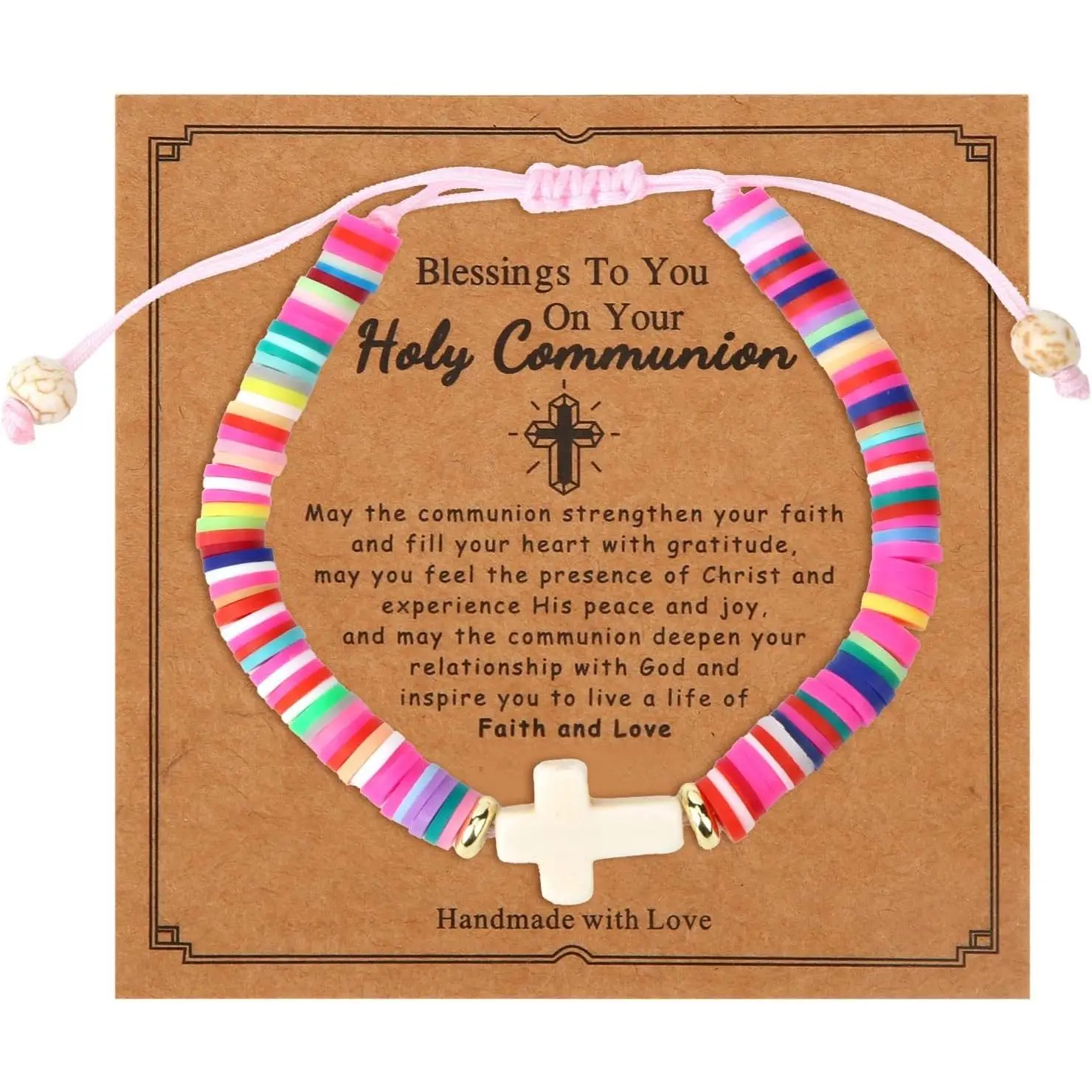 Bracelets for Girls, Lord Bless This Little Girl Bracelet Colorful Christian   for Teens Daughter Sister Niece Christmas Catholic Communion Baptism Christening Presents