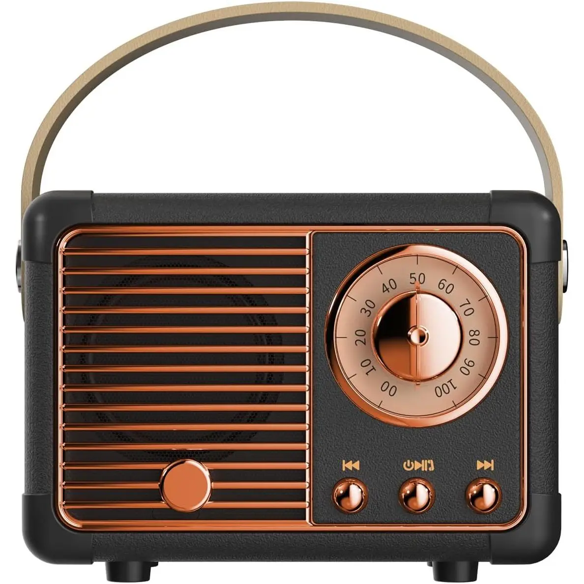Retro Bluetooth Speaker, Wireless Mini Portable Speakers Support USB/TF Card/AUX, Vintage Radio Bluetooth Speaker for Kitchen Desk Bedroom Office Outdoor, Retro Gifts for Women Men, Black