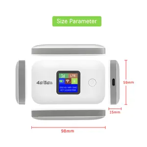 Portable 4G-5G Pocket WiFi Hotspot with SIM Slot, 300Mbps Speed, LED Display, Stable Connection, Supports 10 Devices for RV Outdoor Use