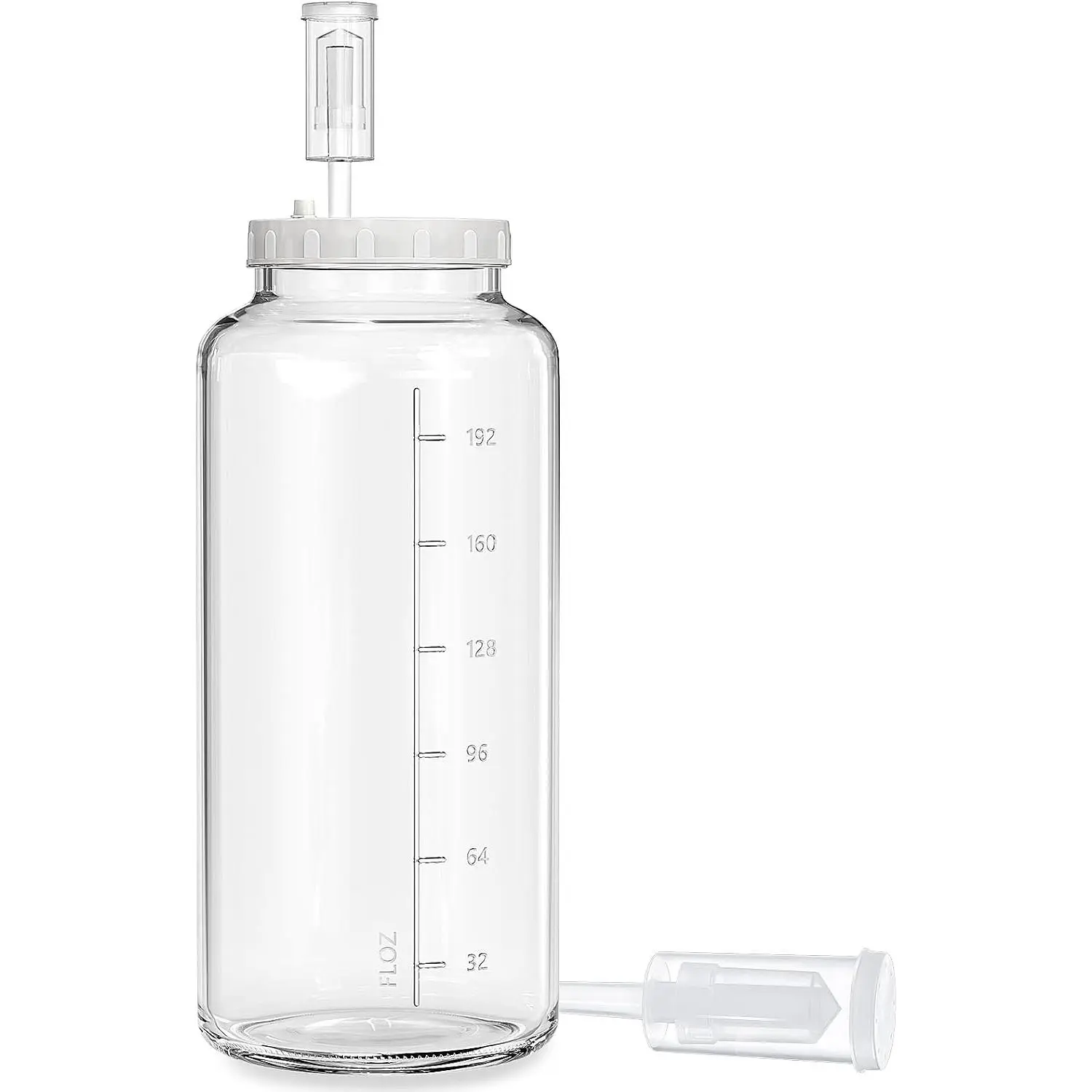 2 Gallon Glass Jar with Airtight Lid, Wide Mouth  Making Supplies with 2 Airlocks(7600ML), Pickle Jar, Gallon Fermentation Jar with Clear Scale Marks for  Brew, Kombucha, Cider,