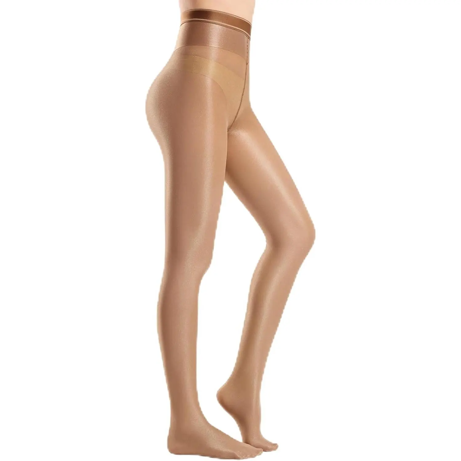 Shiny Pantyhose for Women Shimmer Tights Ultra Oil Glossy Stockings 70D Brown Dance Jazz Tights.