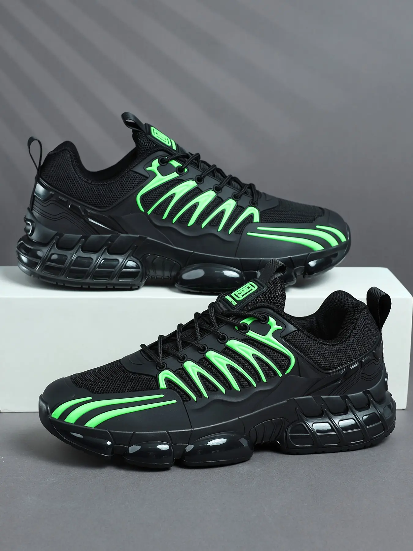 Trendy Men's Low-Top Running Shoes, Future Design Casual Sneakers, Anti-Slip Shock Absorption Sole, Ideal for Walking, Fitness, Street Fashion