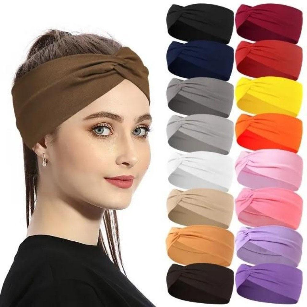 [Mother's Day Gifts]5 Pack Women's Sports Headbands, Elastic Sweat Absorbent Non-Slip Fashion Hairbands for Yoga Running Workout