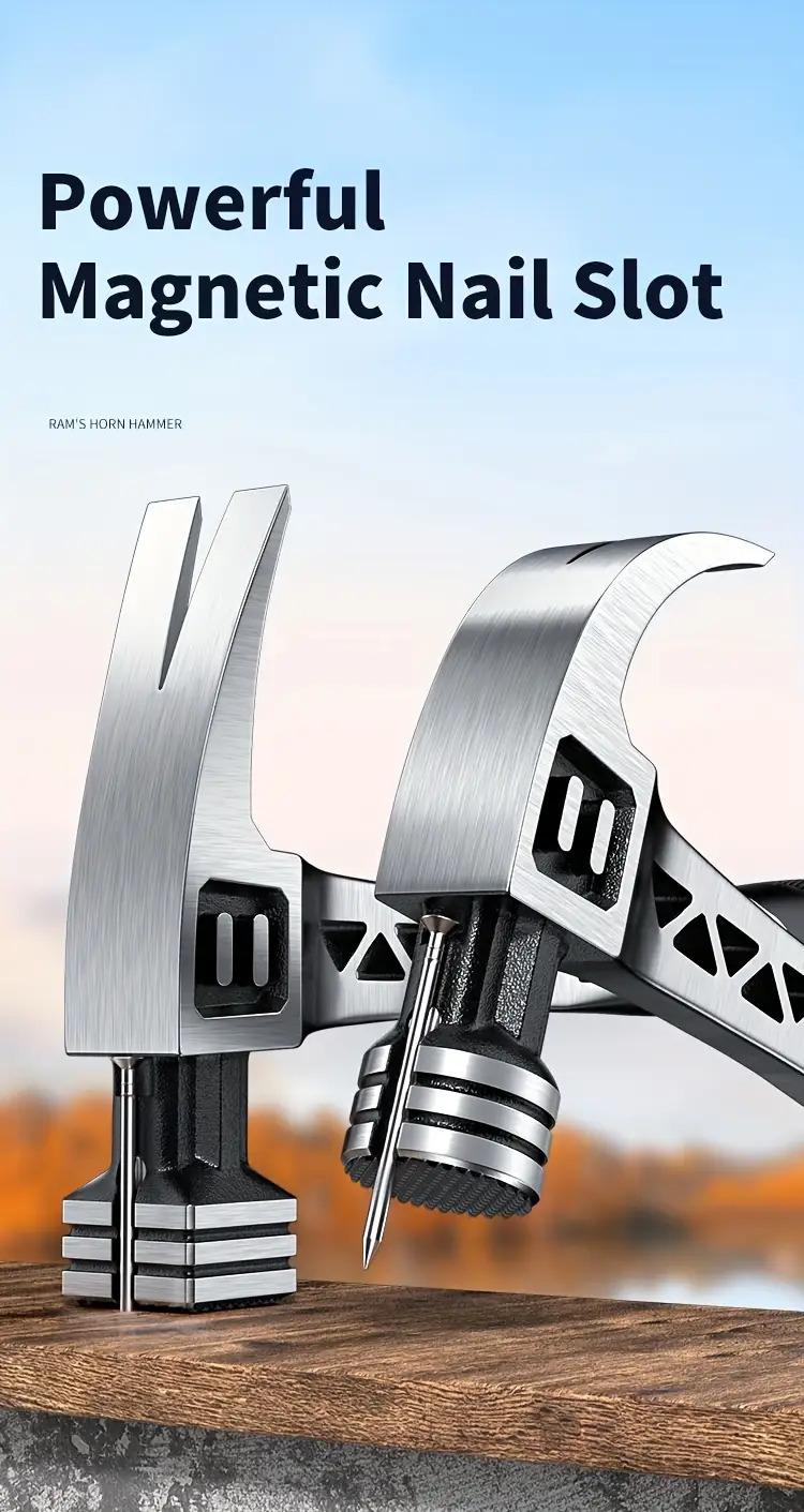 OUDISI Heavy Duty Steel Hammer with Non-Slip TPR Comfort Grip - Multi-Functional Hand Tool for Nails, Carpentry, and Industrial Use, Ergonomic Design, No Batteries Needed, Hammer for Work, Carpentry Accessories, Stylish Metal Surface, Sturdy Structure