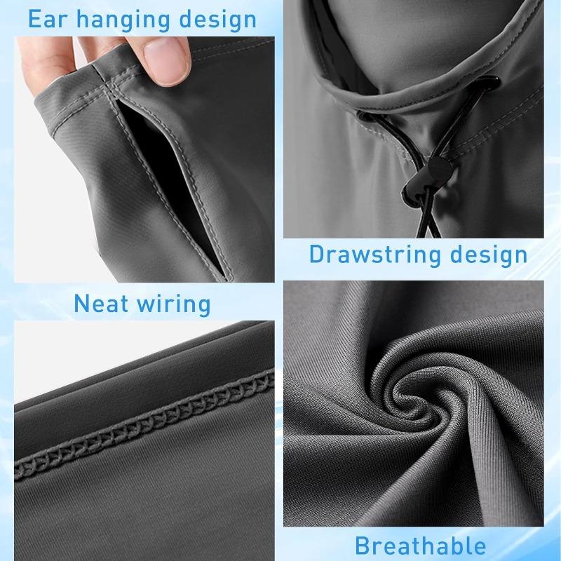 Outdoor riding sunscreen headgear full face cover removable sunscreen mask thin summer ice silk motorcycle sunscreen cap