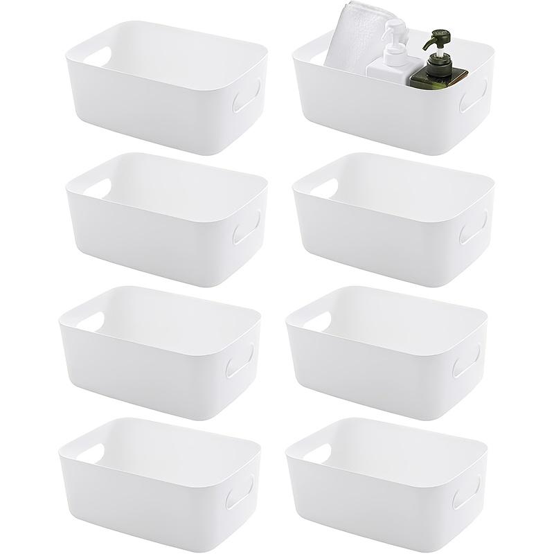 12-pack Plastic Storage Boxes, Multi-purpose White Storage Boxes, Suitable for Cabinets, Pantry, Drawers, Wardrobes, Countertops Or Shelves
