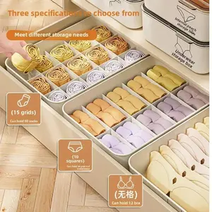 Plastic Underwear Socks Separator Closet Organizer Home Use Personal Clothes Storage Box with Dividers for Household Use