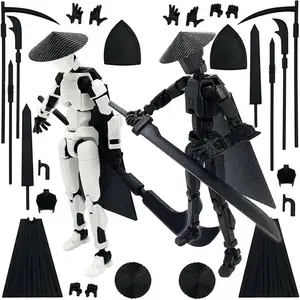 13 Action Figure Set 3D Printed Multi-Jointed Movable T13 Lucky13 Dummy Mobile Robot Desktop Decorations for Game Lovers Toy