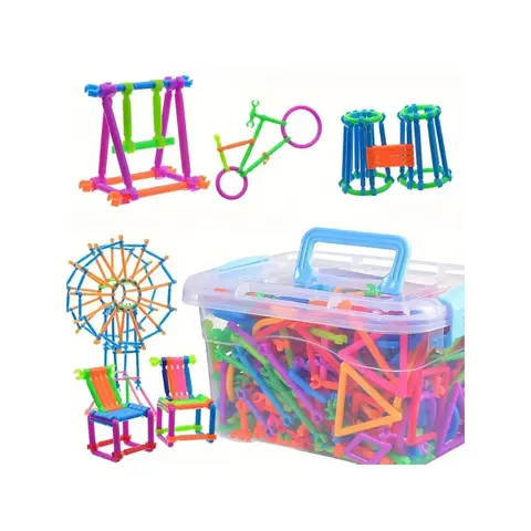 100/200pcs STEM Magic Wand Interlocking Plastic Building Blocks Set - Teens' Creative Building Kit, Engineering Toy, Rebuildable Multicolor Shapes, Ideal Birthday/Holiday Gifts, Creative Building Set