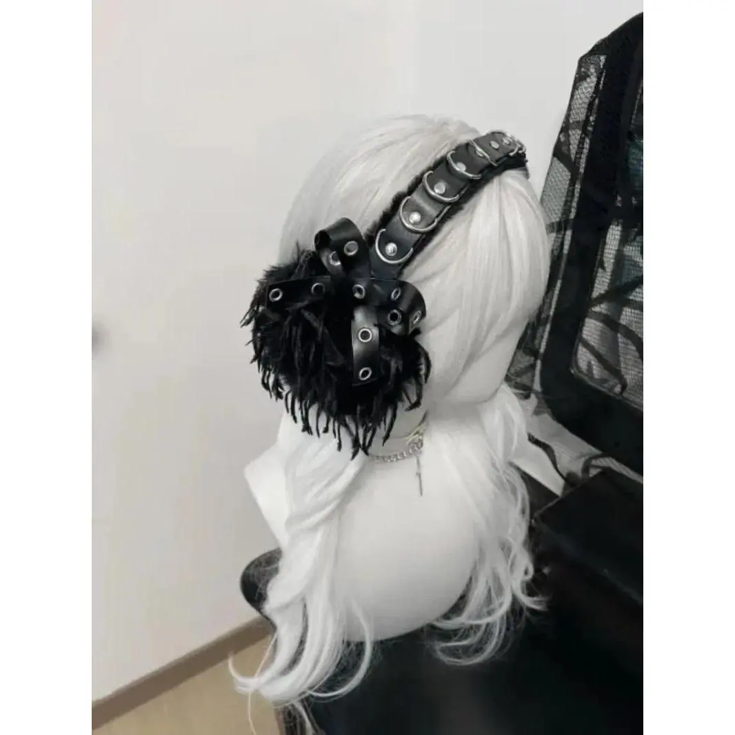 Gothic Style Original Earmuffs for Warmth Darkly Series Punk Anti Cold Subcultural Folding Plush Y2k Earmuff Winter Accessories, Unisex, Adjustable