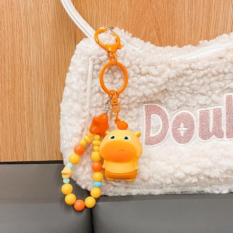 Cute Capybara Beaded Lanyard Keychain for Bags & Keys | Kawaii Animal Squeeze Fidget Toy for Stress Relief | Aesthetic Backpack Pendant Car Keyring Gift for Girls Multifunctional Keychain