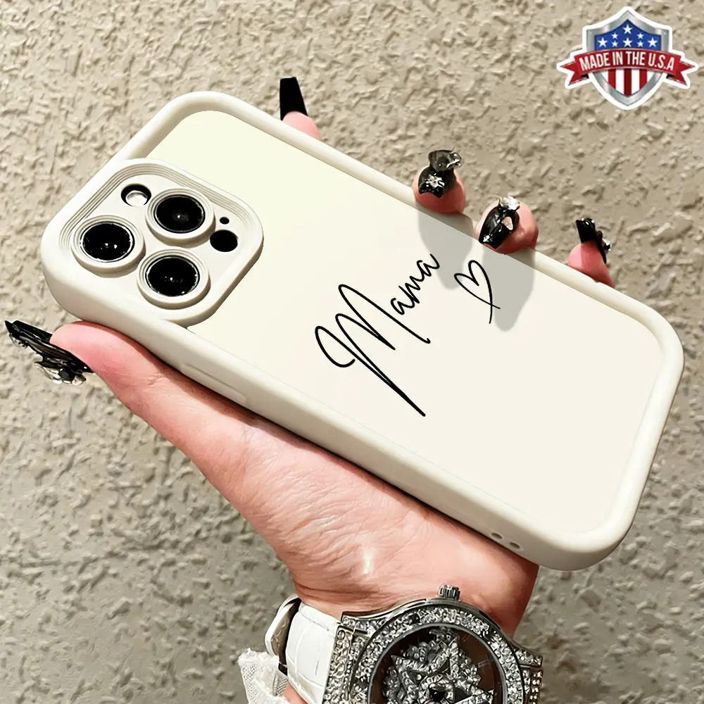 Vintage Handwritten Letter iPhone Case for iPhone 11 12 13 14 15 16 17 – American Minimalist Soft Aesthetic, Ins Style Phone Cover