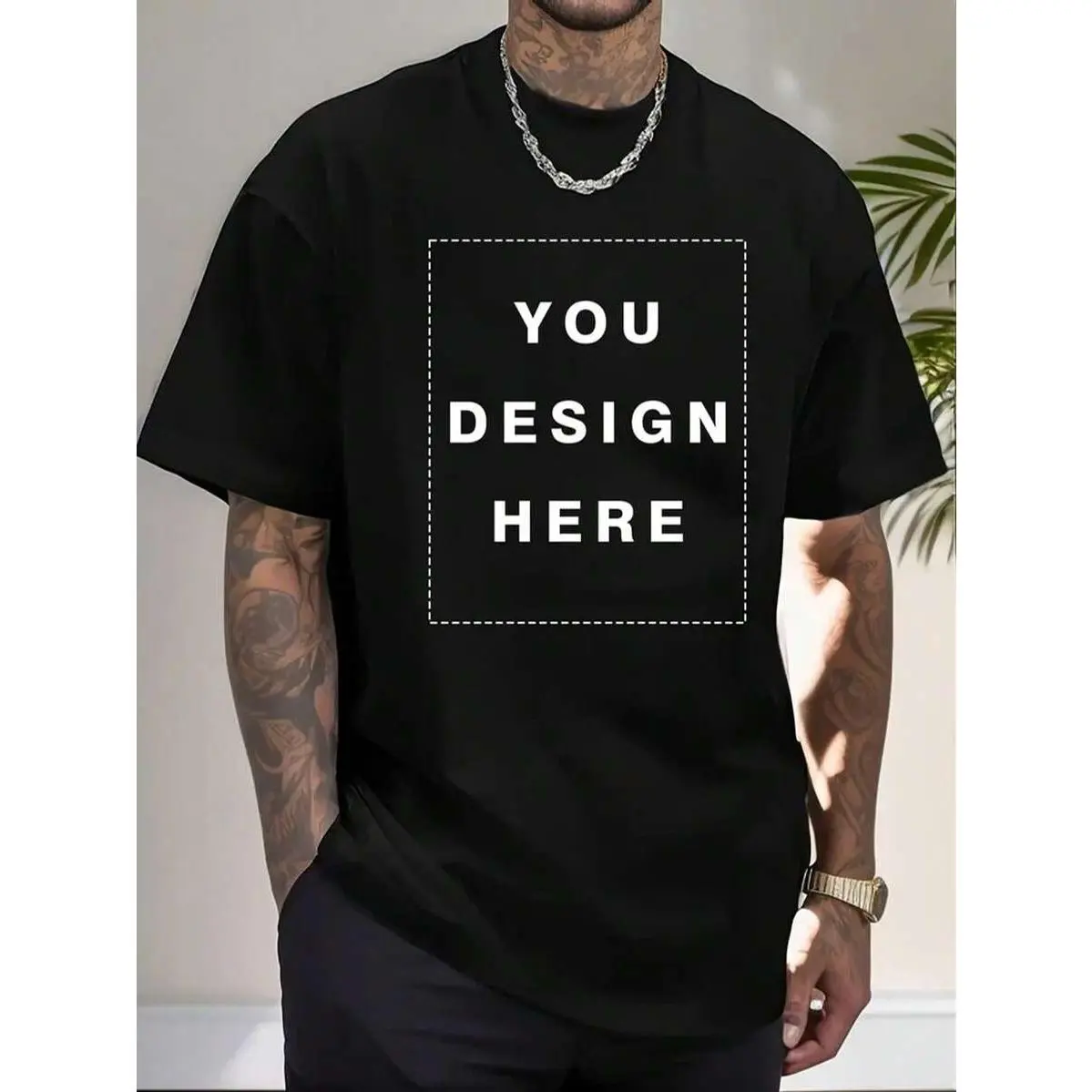 Custom Photo Men's T-Shirt 100% Cotton Regular Fit Tee Personalized Image Text Design Tops Holiday Anniversary Team Gift For Him S-XXXL