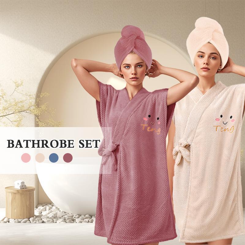 Wearable Bath Towel, 1 Count Soft Absorbent Bathrobe with Pocket, Bathrobe for Women, Bathroom Supplies for Home Hotel Salon