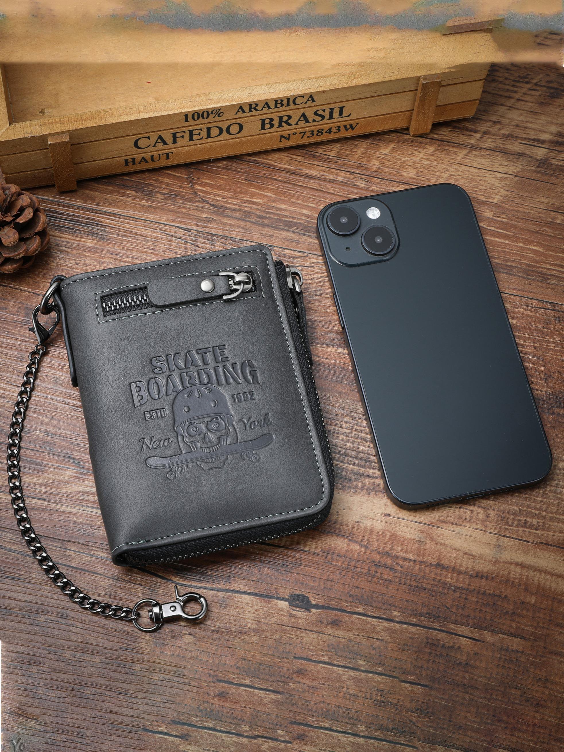 Men's Vintage Multi Card Slot Short Wallet, Casual Trendy Wallet, Casual PU Leather Zipper Wallet, Zipper Wallet Design, Multi-functional Wallet for Men for Daily Use