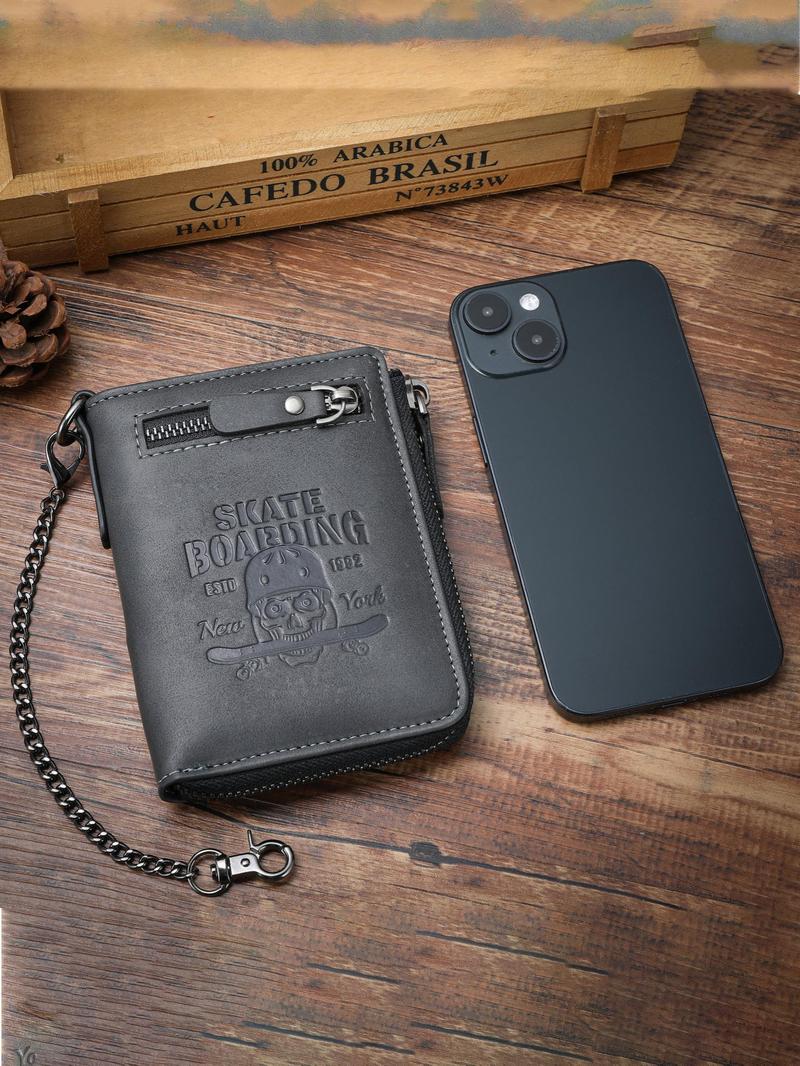 Men's Vintage Multi Card Slot Short Wallet, Casual Trendy Wallet, Casual PU Leather Zipper Wallet, Zipper Wallet Design, Multi-functional Wallet for Men for Daily Use