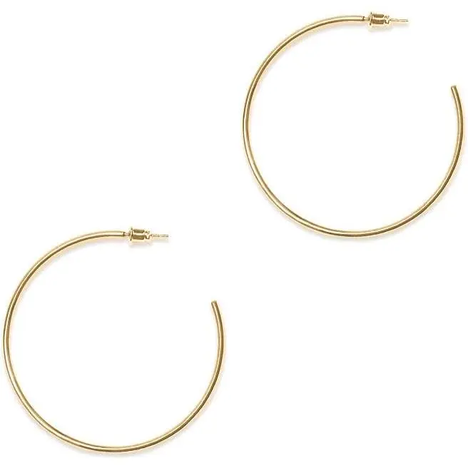 Hoop Earrings for Women - Plated  20mm/30mm/40mm/60mm Lightweight Thin Hoop Earrings