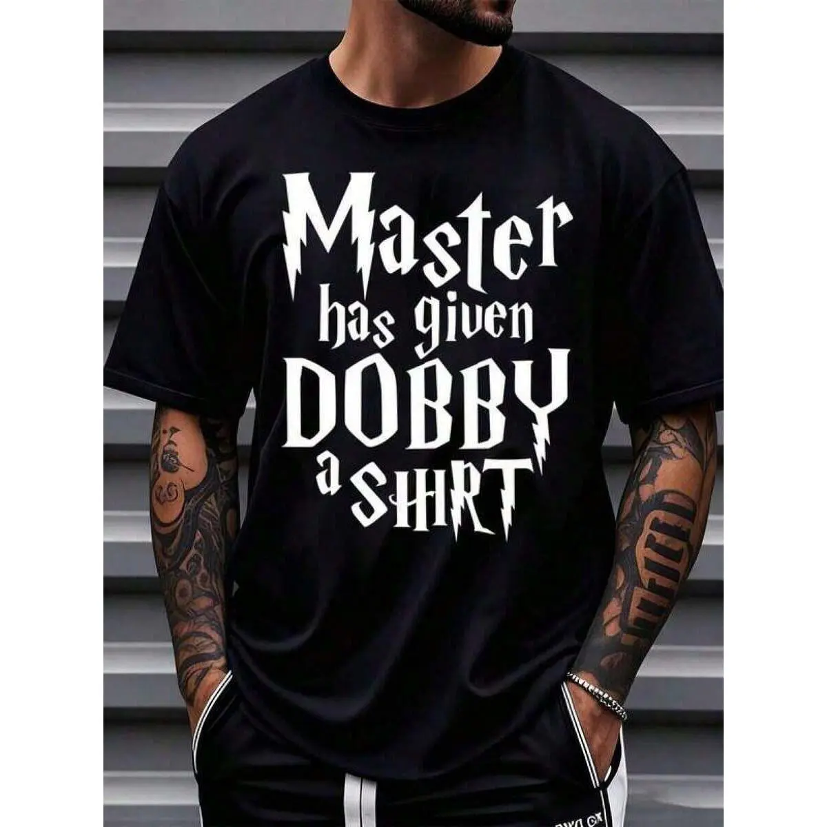 Warner Bros Master Has Given Dobby A Shirt Harrys Potters Inspired T-Shirt For Men Fun Wizard  Tee Casual Summer Wear Gift For Fans,180g Men Shirts  Pure Cotton T-Shirts, Hip-Hop Retro Shirts, Graphic T-Shirts, Street Style Men's Fun Shirts